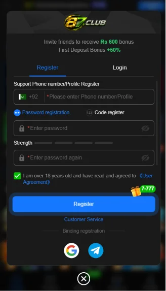 87 club-login